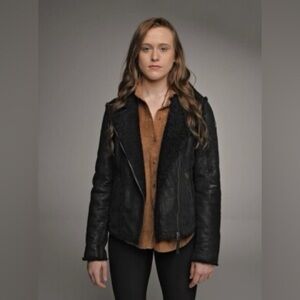 Maritius Women's Black Shearling Jacket